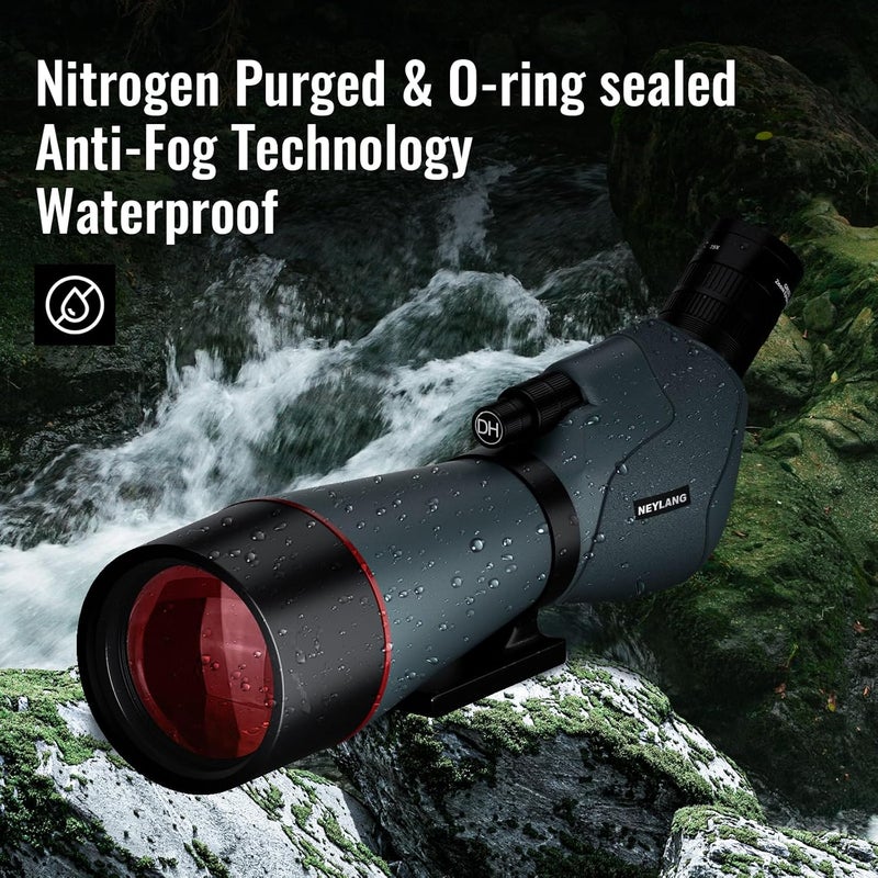 NEYLANG 25-75x70 Spotting Scope - Spotter Scopes with Tripod Phone Adapter Waterproof HD Scope for Bird Watching Wildlife Scenery - Image 4